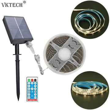 Outdoor Solar Light with 5m Light Strip IP65 Waterproof Ground Inserted Lawn Lamp Remote Control Solar Lamp Garden Lighting