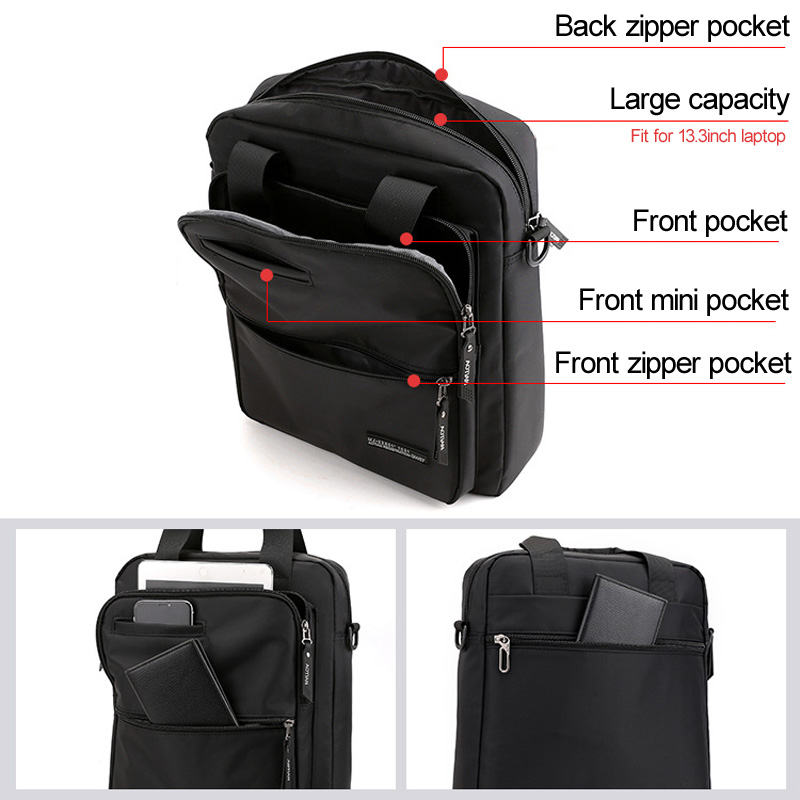 Men Waterproof Shoulder Bag High Quality Nylon Handbag Business Office Crossbody Bags Casual 13 inch Men's Tote Handbags XA98C