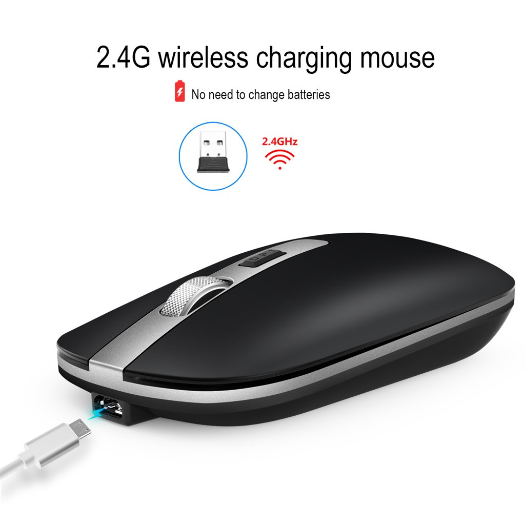 Free Shipping CARPRIE Rechargeable 2.4G Wireless Mouse Metal Noiseless Silent Click Optical Mouse Ratón silencioso inalámbrico