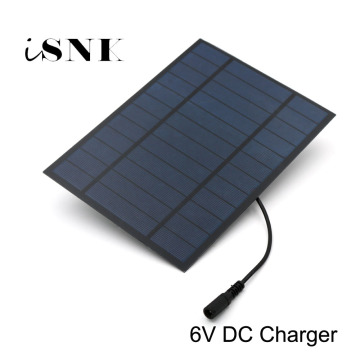 6V Solar Panel 2/3/4.5/6/10W with Connector DC 5.5*2.1 plug Portable Transparent Laminated Poly Cell Module 3.7V 18650 Battery