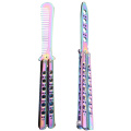 Stainless Steel Knife Comb Titanium Butterfly Style Training Knife Folding Butterfly Knife Game Knife Dull Tool