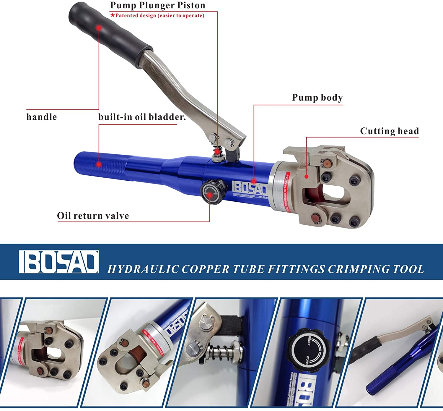 Aluminum Hydraulic Wire Rope Cutter for Steel Rope,ACSR,Armour Cable,Rebar,Mild iron rod