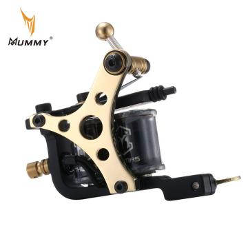 Mummy Handmade Tattoo Machine 8 Wrap Coils Handmade Imported Pure Copper Coil Wire With Prescise Winding Silver Spring Contact