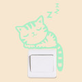 Luminous Cartoon Switch Sticker Glow In The Dark Cat Sticker Fluorescent Fairy Moon Stars Sticker Home Decoration Accessories