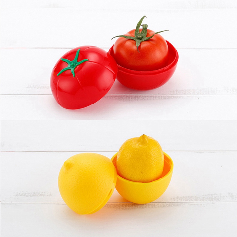 Vegetable Case For Fresh Kitchen Fruits Crisper Food Containers Onion Lemon Tomatoes Green Pepper Shaped Plastic Storage Box