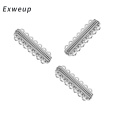 10pcs/lot Stripe Pattern Carved 2 Row Magnetic Clasps Findings Jewelry Making Connectors Accessories 48*14mm