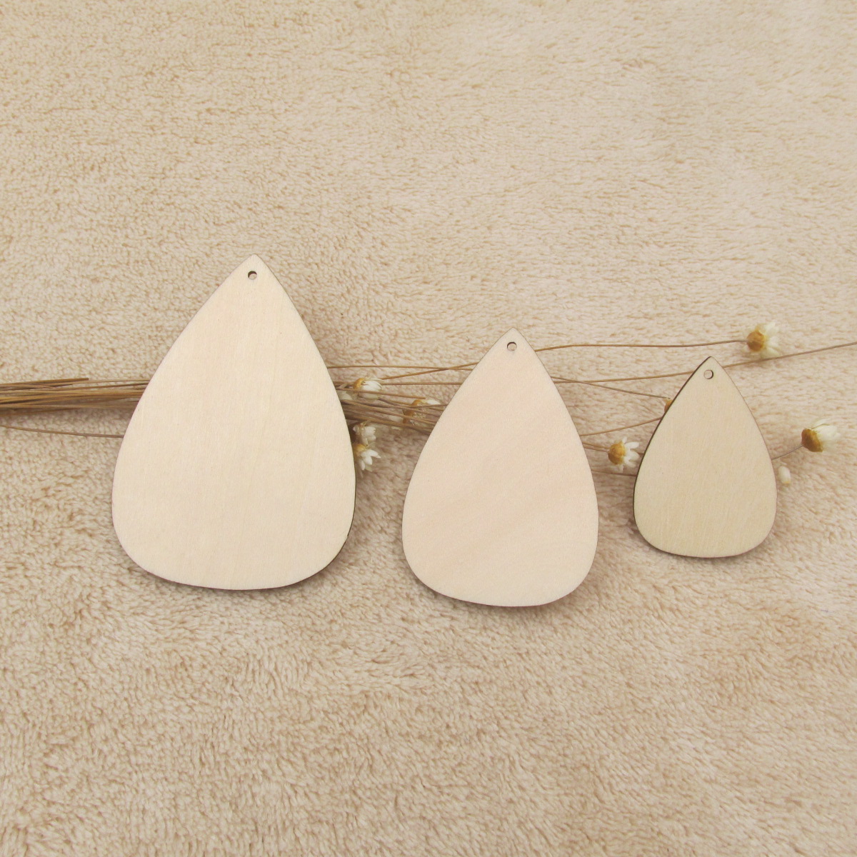 Unfinished Waterdrop Shapes Plywood Blank Wood Cutouts Crafts For Earrings Jewelry DIY Project