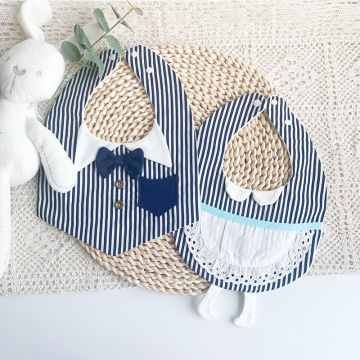 2020 New Arrival Baby Bib Cotton Burp Cloths Cute Bow-tie Baby Bibs Boys Gentlmen Princess Saliva Towel Lace Collar for Girls