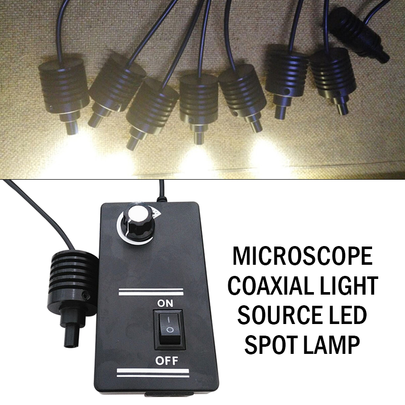 90V-240V Microscope Coaxial Light Source LED Spot Lamp Brightness Adjustable Optical Instruments Parts Accessories
