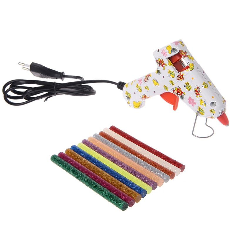 11pcs 7x100mm Hot Melt Glue Stick Mix Color Glitter Viscosity DIY Craft Toy Repair Tools