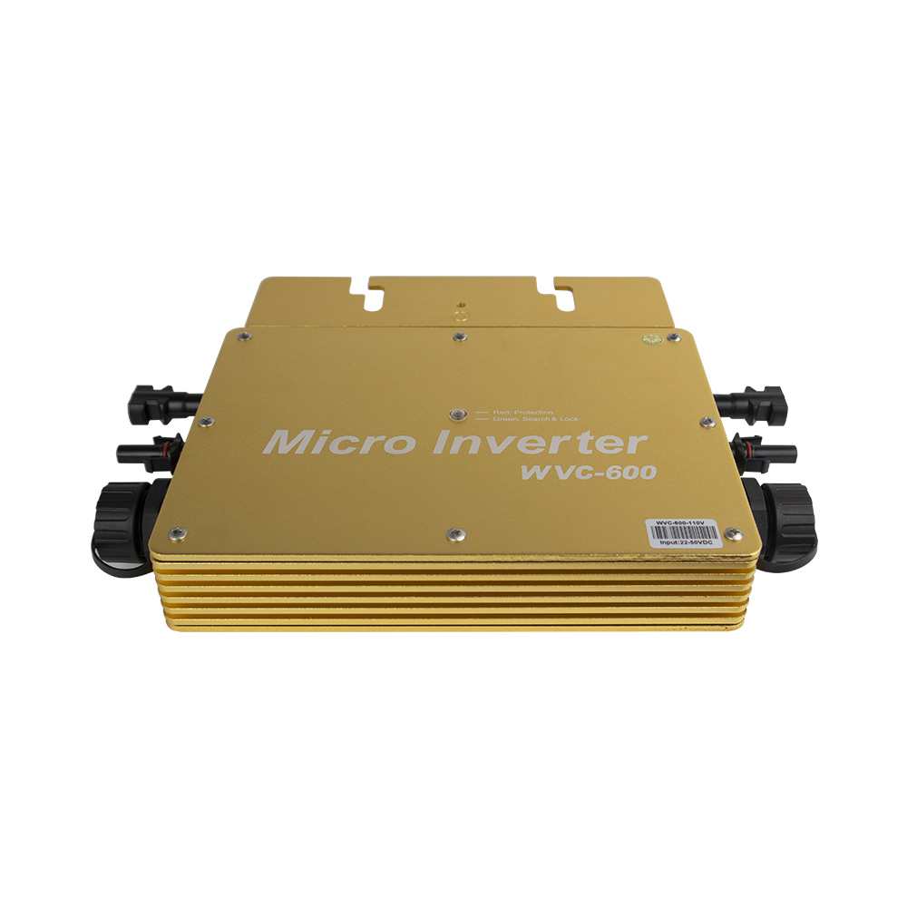 WVC600 Solar Inverter MPPT On Grid Tie inverter IP65 Micro Inversor Solar Microinverter 22-50VDC to 80-260VAC for 2*300W Panels