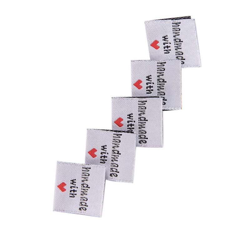 50Pcs/lot Washable Hand Made Woven Labels Cotton Garment Tags DIY Tags Clothing Shoes Bags Woven Labels Wholesale