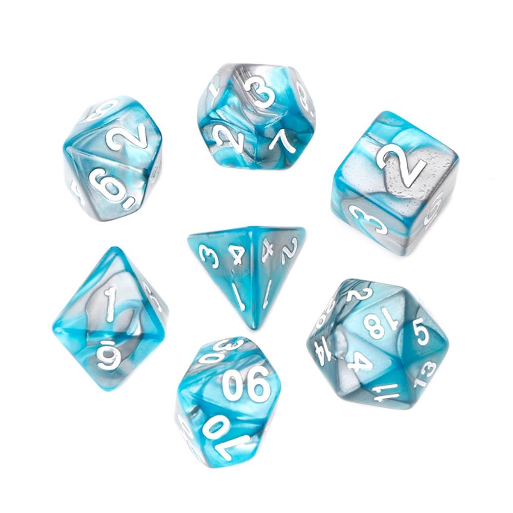 7pcs/Set Acrylic Polyhedral Dice For TRPG Board Game D4-D20