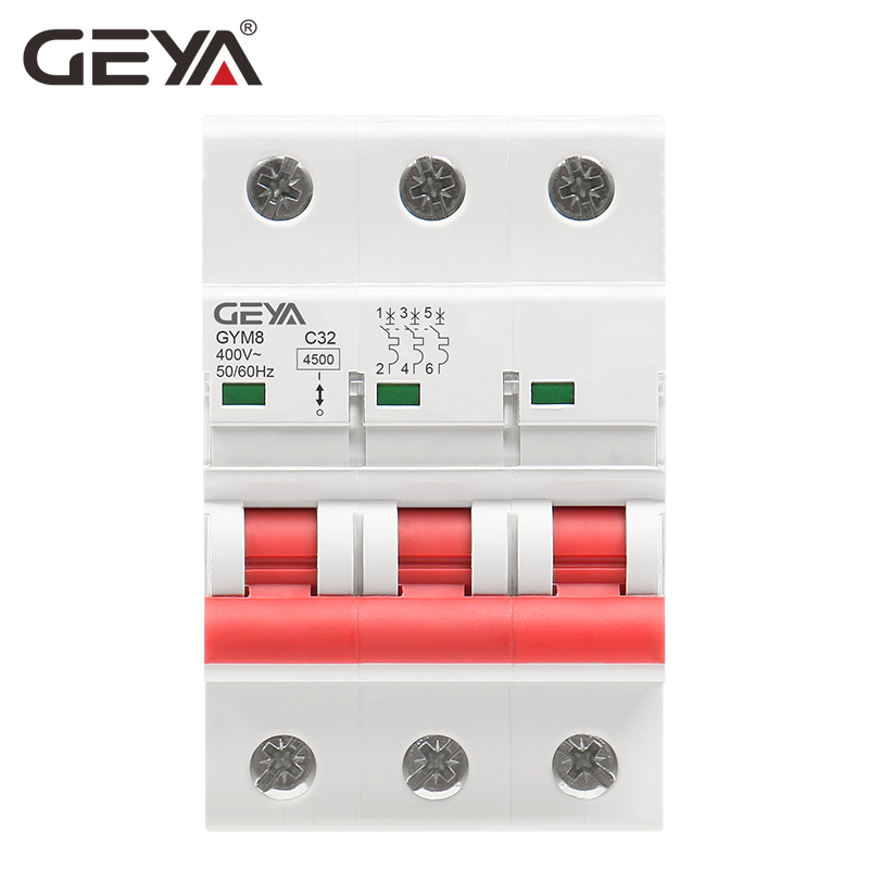 GEYA GYM8 3P MCB 6A 10A 16A 20A 25A 32A 40A 50A 63A 220V Mini Circuit Breaker Din Rail C Curve with CE CB SEMKO Certificate