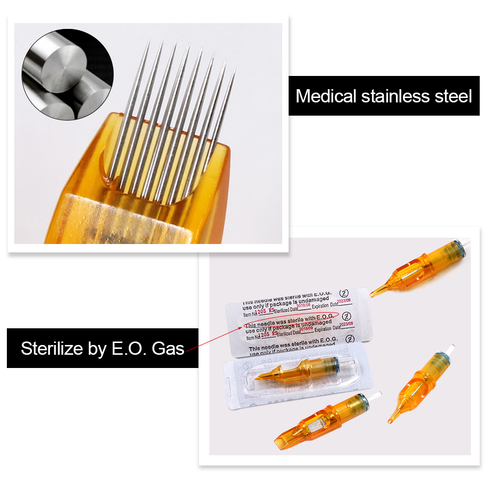 BIOMASER 20pcs Disposable Semi-Permanent Makeup Tattoo Cartridge Needle RM/RL/RS/M1 For Tattoo Machine Kit Tattoo Gun Supplies