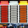 30pcs 12V 6 LED Red+White+Yellow Truck Trailer Pickup Side Marker Indicators Lights