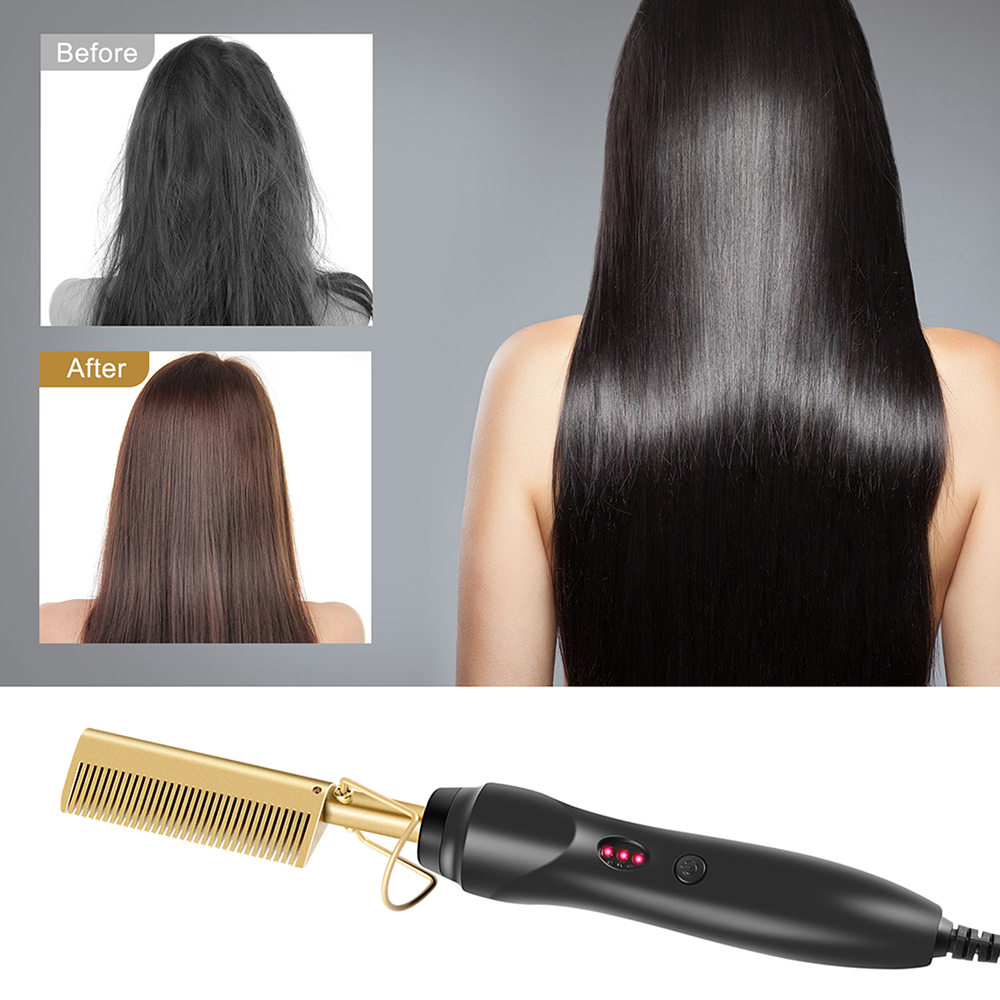 Hair Straightening Brush Hair Flat Irons Fast Hot Heating Comb Hair Straight Styler Corrugation Curling Iron Hair Curler