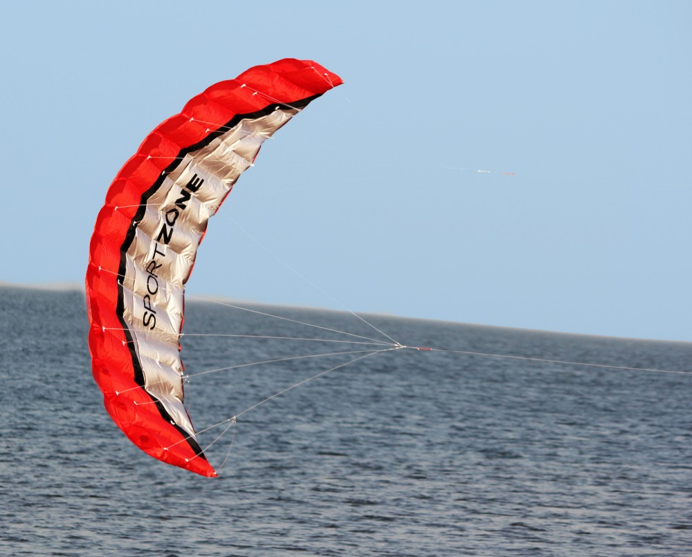 High Quality 2.5m Red Dual Line Parafoil Kite WithFlying Tools Power Braid Sailing Kitesurf Rainbow Sports Beach