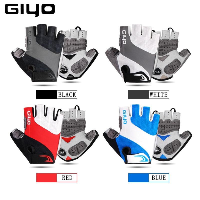 Giyo 2020 Breathable Lycra Fabric Unisex Cycling Gloves Road Bike Riding MTB DH Racing Outdoor Mittens Bicycle Half Finger Glove