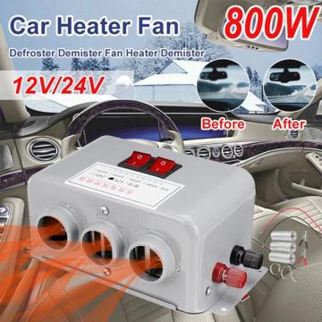 800W 12V/24V Car Heater Fast Heating Fan Dual Control Winter Windscreen Defroster Auto Truck Window Demister Interior Warmer