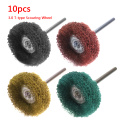 Mini Brush Scouring Pad Abrasive Wheel Nylon Fiber Grinding Sanding Head Buffing Polishing Wheel 3mm Shank For Dremel