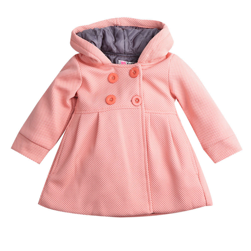 Pudcoco Newborn Baby Girl Clothes Warm Fall Trench Coat Hooded Cute Princess Jacket Long Sleeve Children Clothes Tops For Baby