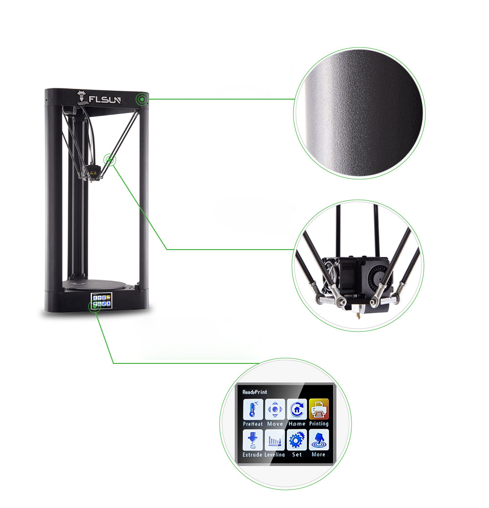 FLSUN QQ-S-PRO 3D Printer Pre-assembled 95% Large Printing Size 260*260*370mm Touch Screen Wifi Module Support SD Card HotBed