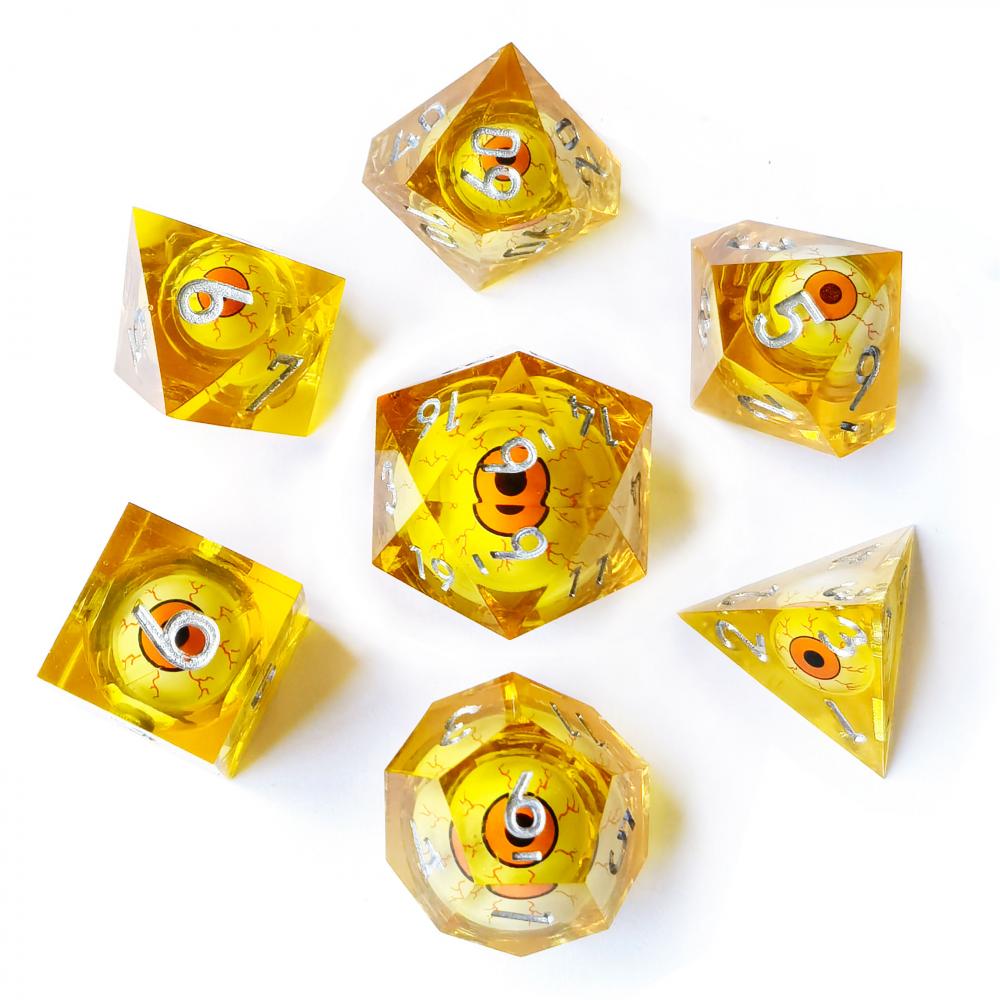 Liquid Core Sharp Edge Resin Polyhedral Dnd Dice Set 3