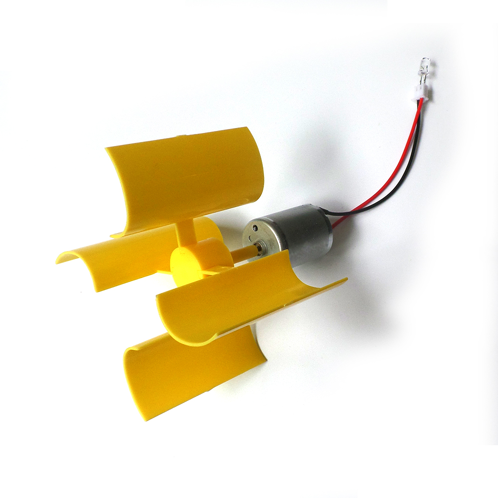 New Miniature vertical axis wind Alternative Energy generator DIY Motor + wind blade + 5 mm red LED