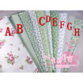 Green Floral Grid Cotton Fabric By Meter Diy Handmade Cloth Sewing Craft Home Textile Fabrics Patchwork Quilting Tissue