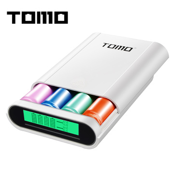TOMO S4 18650 Li-ion Battery Charger 3 Input Case 5V 2A Output Power Bank Case External USB Charger with Intelligent LCD Display