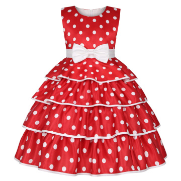 Children Dresses 2021 New Christmas Girls Princess Dress Ins Flower Girls Dress Kids Polka Dot Puffyskirt Cake Dress 3-10 Years