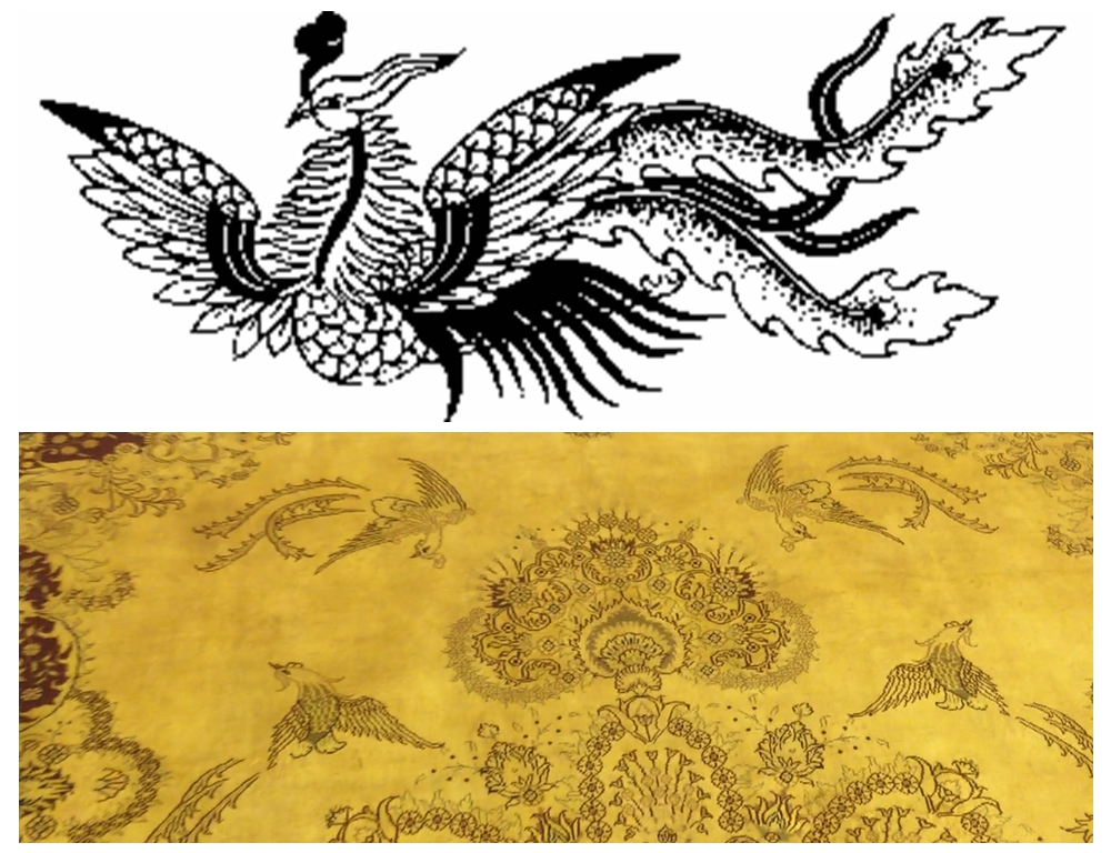 phoenix design Chinese rug