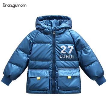 Boys Jackets Children Winter Kids Snow Overalls Casual Duck Down Coat Bright Color With Hooded Snowsuit Girls Wind Proof Clothes