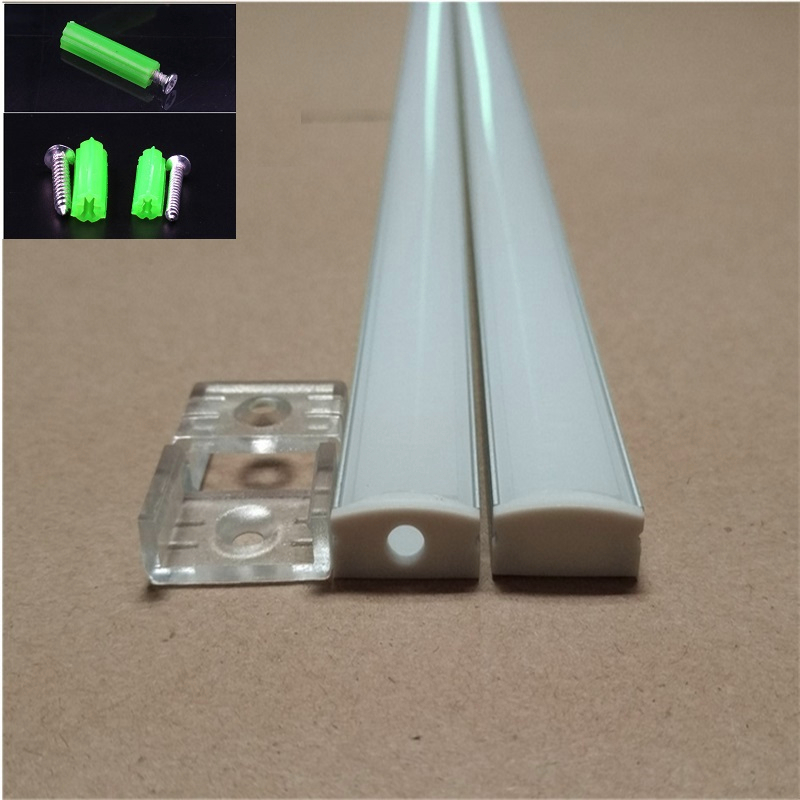 20pcs/lot 100 inch 2.5m/pc led aluminium profile with milky/transparent cover for 12mm strip ,led bar light ,tape light house