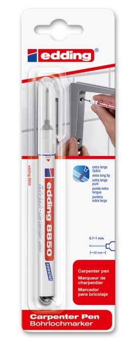 Germany Edding 8850 Extra Long Super Fine Tip Marker Carpenter Hole Drilling Marking Pen 1PCS