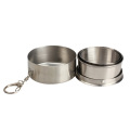 Portable Stainless Steel Stretchable Drinking Cups Goblet Outdoor Travel Cups Folded Drinkware Keychain
