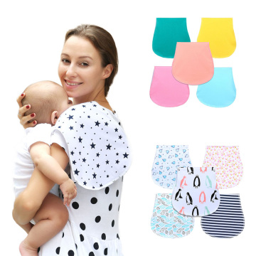 New Baby Burp Bibs Infant Baby Burp Cloths 100% Cotton Three Layers Waterproof Set Curved Absarbent Soft Gift Baby Accessories
