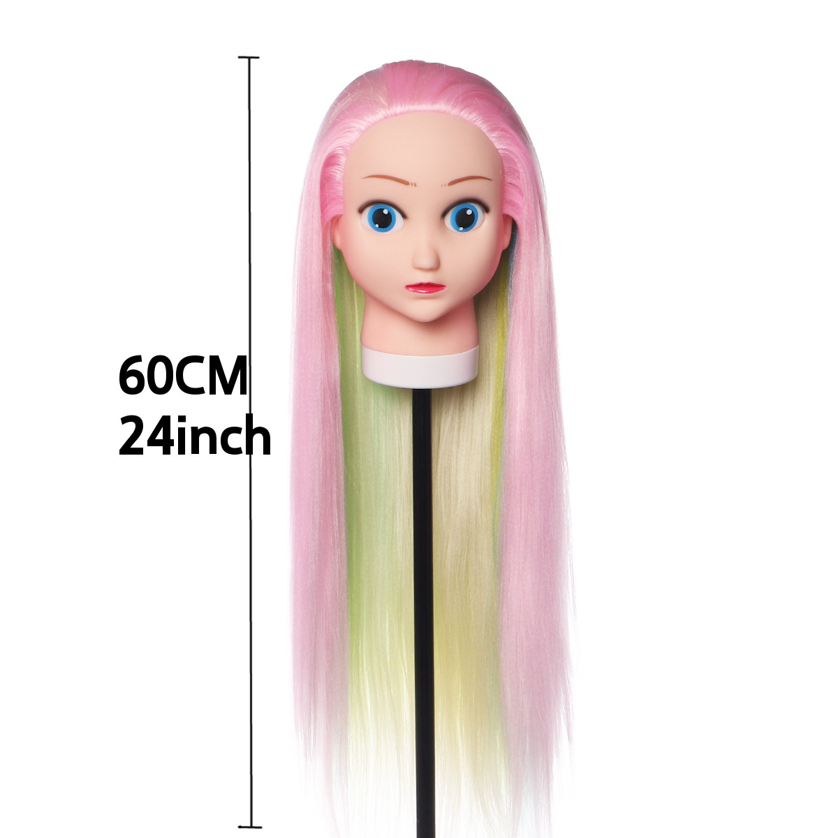 24' Colorful Cartoon professional Hair Mannequin Professional Styling Wig Head Hairdressing Dummy Doll Training Mannequin Head