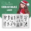 BORN PRETTY Nail Stamping Plates Christmas Design Stainless Steel Nail Art Stamp Template DIY Image Print Plates Stencils Tool