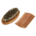 10cm Men Boar Hair Bristle Beard Brush Shaving Comb Face Massage Handmade Yellow Mustache Brush Beauty Care Drop shipping