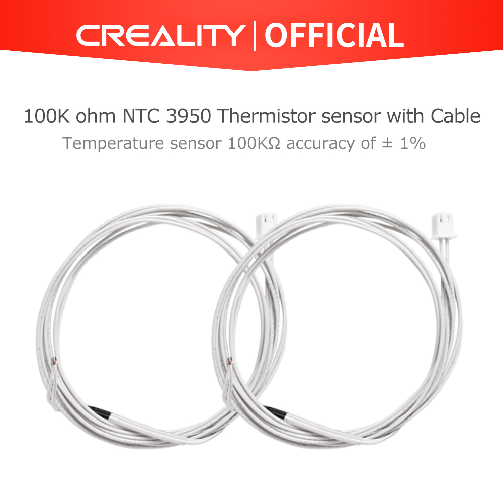 CREALITY 3D Printer Parts 2Pcs/Lot 5V 100K ohm NTC 3950 Extruder Thermistor With Cable For Printer