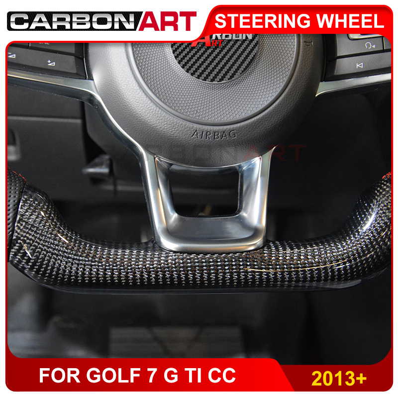 Carbon fiber steering wheel for golf 6 Golf 7 Scirocco car styling carbon parts for CC passat 2010 2012 2013 golf6 interior