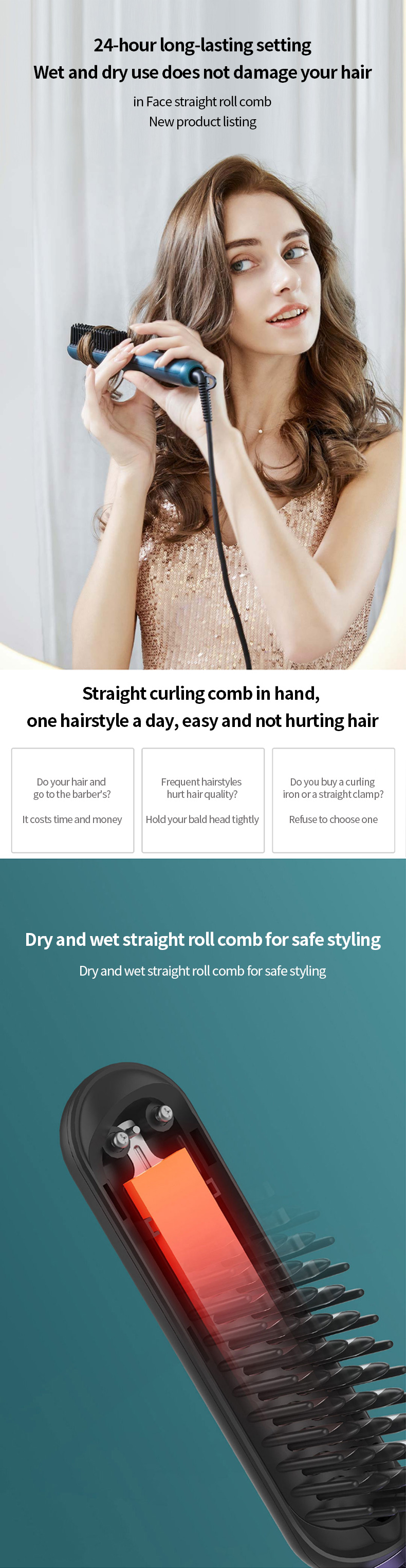 Inface Zh 10d Hair Straightener Comb