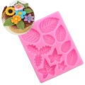 Maple Rose Leaf Cake Border Silicone Molds Christmas Cupcake Fondant Cake Decorating Tools Chocolate Candy Clay Moulds