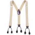 Suspenders Braces for Men PU Leather Trimmed Elastic Tuxedo Suspenders Men's Fashion Accessories Gifts for Father Husband