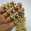 Men Cuba Hiphop Iced Out Coffee Beans Chains Necklaces AAA Rhinestone Fashion 8-24inch Long Chain Necklace Hip Hop Jewelry Gifts