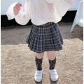 2021 Wholesale New Girls Plaid Draped Skirt Fashion Spring Cotton Girls Skirts 1-6 years QI66