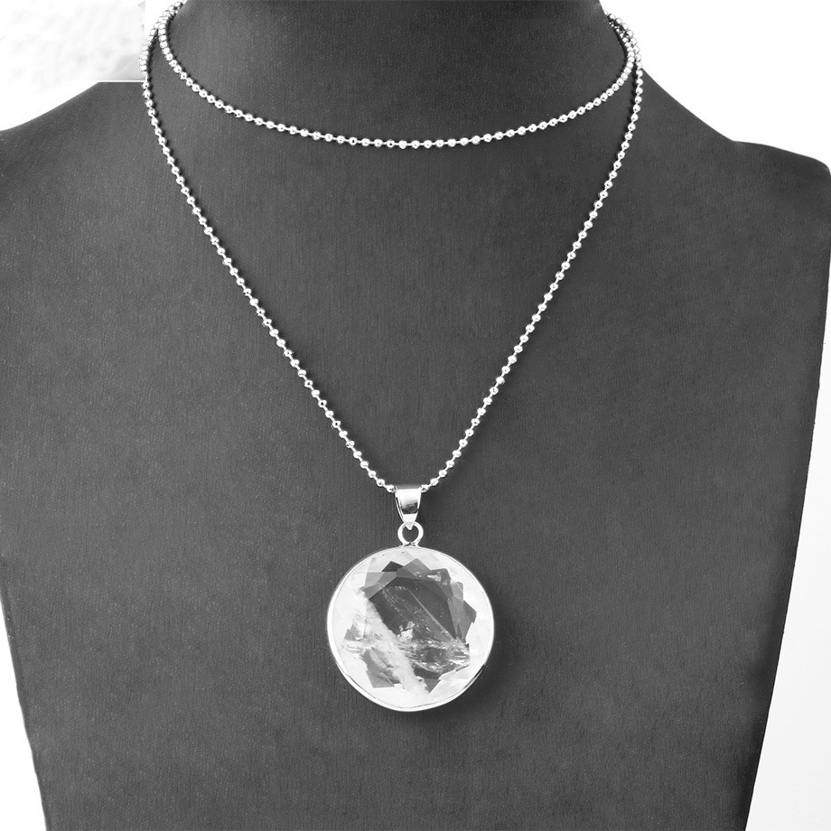 Natural Stone Pendants Faceted Round Cut Gem Stone Charms men's and women's universal Pendant Accessories for Jewelry Making