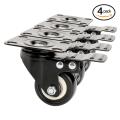 4Pcs 2" Swivel Caster Wheels with Safety Dual Locking and Polyurethane Foam No Noise Wheels, Heavy Duty - 150 Lbs Per Caster